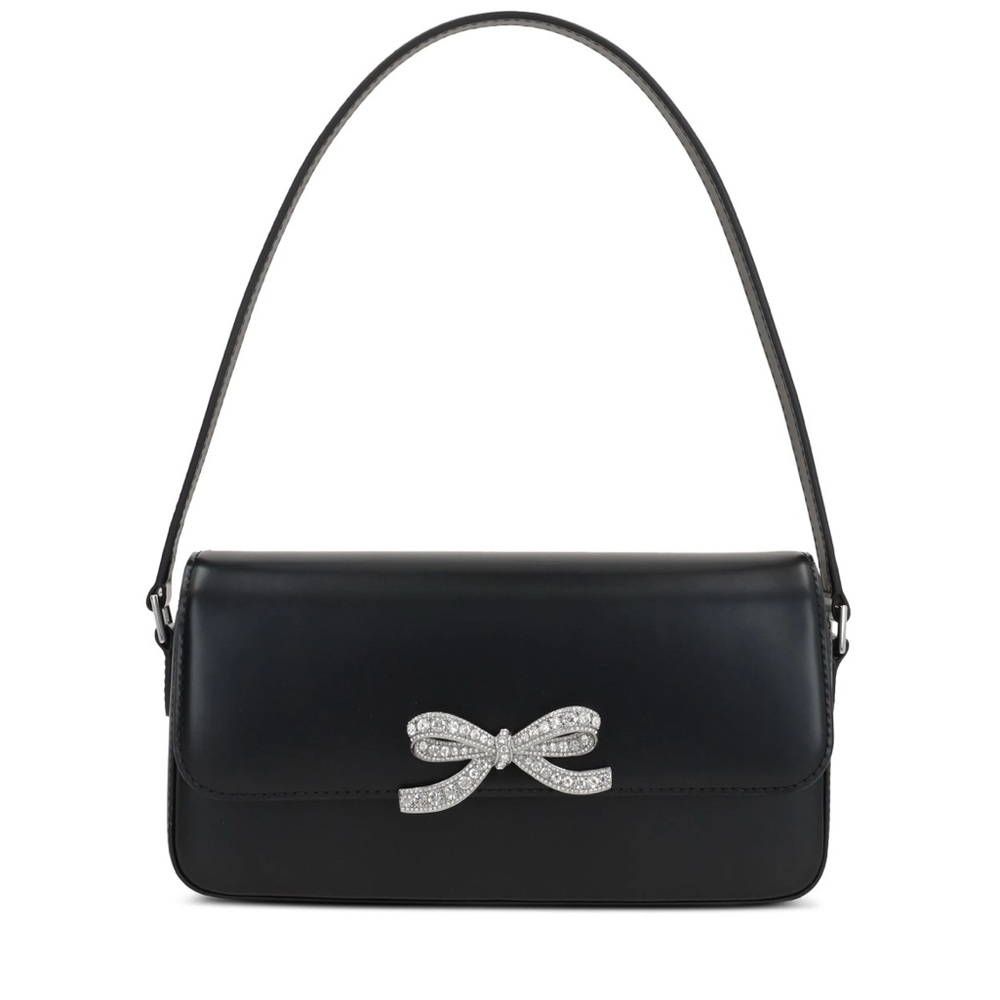 Self Portrait Bow Detail Leather Shoulder Bag